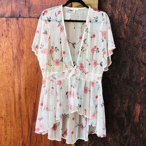 Maurices Mesh Floral Jacket w/ 3 Button Closure